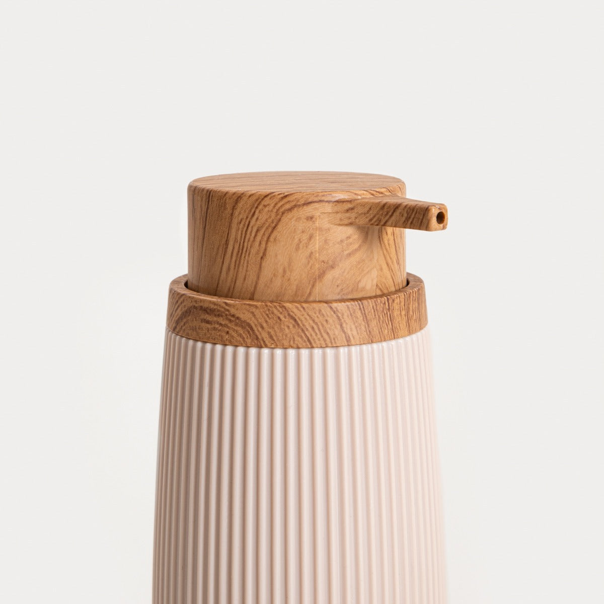 DIALL Beige Soap Dispenser with Grooved Surface and Practical Pump