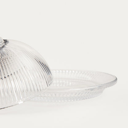 LYNN Glass Platter with Lampshade 16x16x11cm