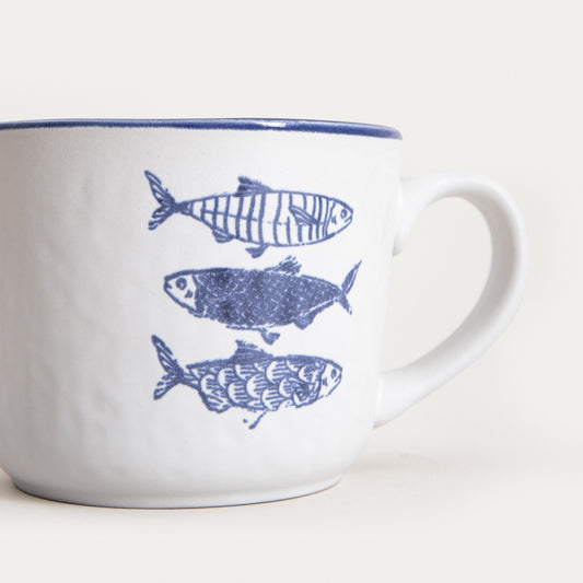 Nilgi Ceramic Mug with Horizontal Fish Design 400ml