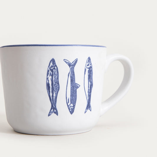 Nilgi Ceramic Mug with Vertical Fish Design 0.4L