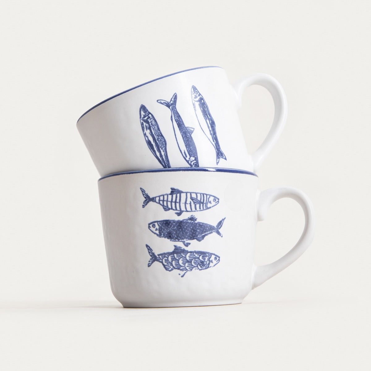 NILGI Ceramic Mug with Vertical Fish Design 0.4L