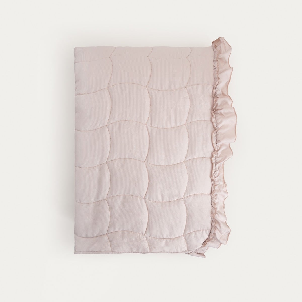 LEONA Cream Bedspread with Quilting and Decorative Frill 200x220 cm