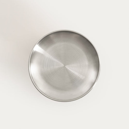 EDMORE Stainless Steel Platter with Wooden Leg 23x23x9 cm
