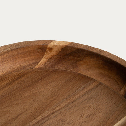 MOOKA Acacia Rounded Serving Bowl 30x30x4 cm