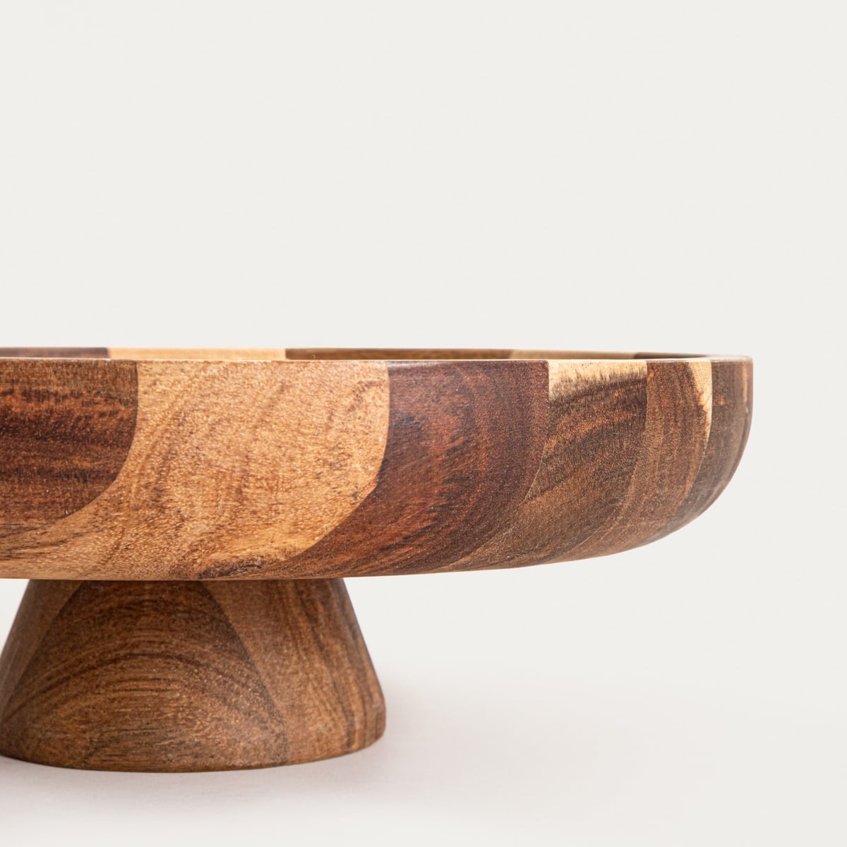 MOOKA Acacia Wood Rounded Serving Platter on Legs 31x11 cm