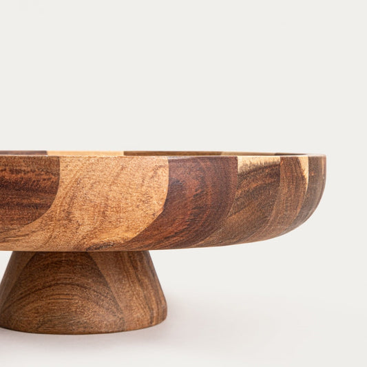 MOOKA Acacia Wood Rounded Serving Platter on Legs 31x11 cm