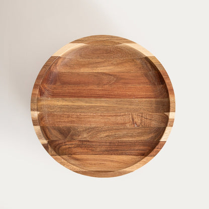 MOOKA Acacia Wood Rounded Serving Platter on Legs 31x11 cm