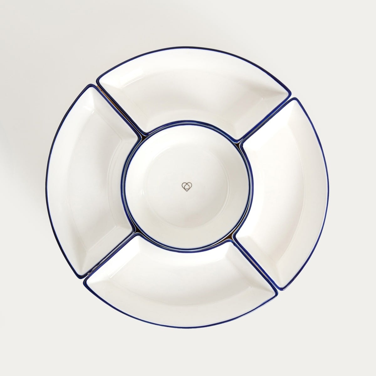 NAVIA Ceramic Serving Platter with Bowls and Rotating Tray 30cm