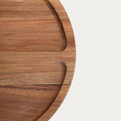 CAVIANO Round Ceramic Bowl with Acacia Wood Lid 24x13.5 cm