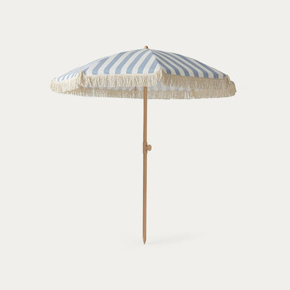 Sunny Blue-Beige Garden & Beach Parasol with UV Protection