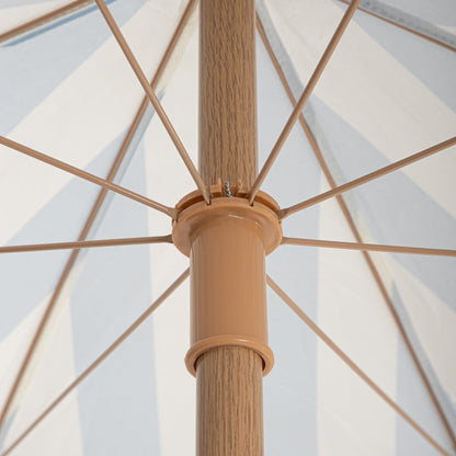 Sunny Blue-Beige Garden & Beach Parasol with UV Protection