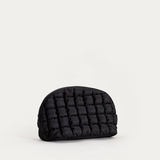 BLUFFI Black Cosmetic Bag - Quilted Organizer 30x15x18 cm
