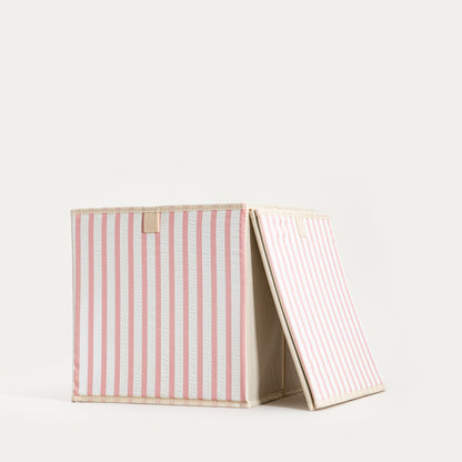 LINETA Pink Stripes Storage Boxes, 2 pcs, 30x30x30 cm