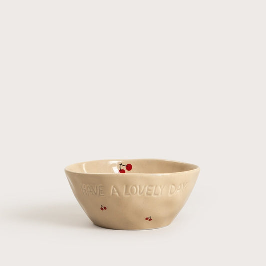 Isernia Ceramic Bowl in Cherries - 18 cm Porcelain
