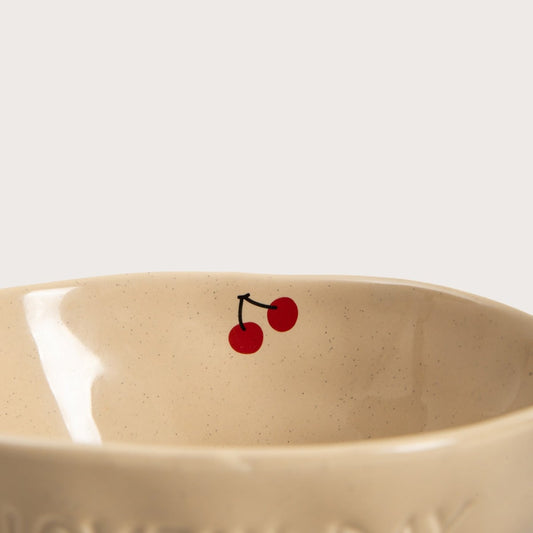 Isernia Ceramic Bowl in Cherries - 18 cm Porcelain