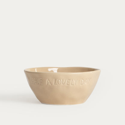 ISERNIA Beige Ceramic Bowl 18cm