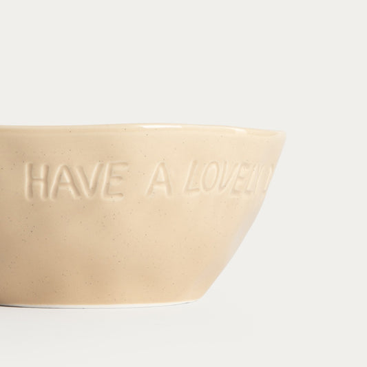ISERNIA Beige Ceramic Bowl 18cm