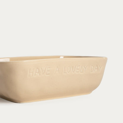 ISERNIA Beige Casserole Dish 25x14x7 cm Porcelain Oven Safe