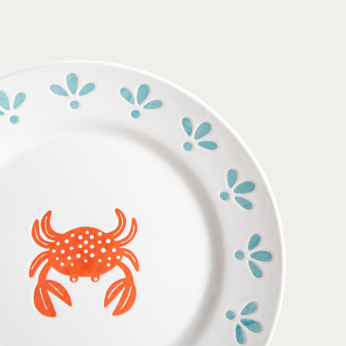 KAOMA Dessert Plate with Crab Motif - 21 cm Stoneware