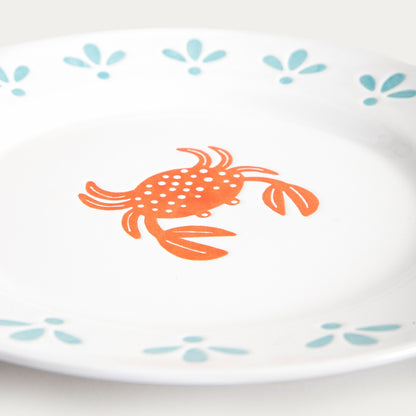 KAOMA Dessert Plate with Crab Motif - 21 cm Stoneware