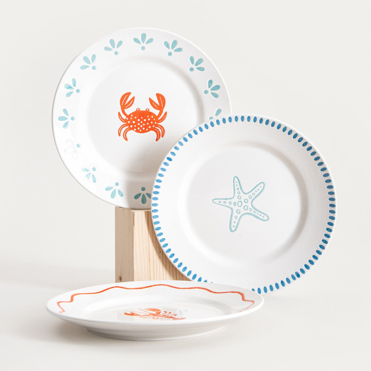 KAOMA Dessert Plate with Crab Motif - 21 cm Stoneware