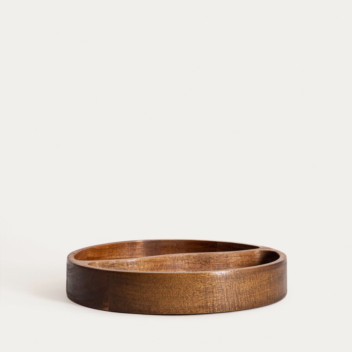 MOOKA Acacia Wood Serving Platter with Two Compartments 26 cm
