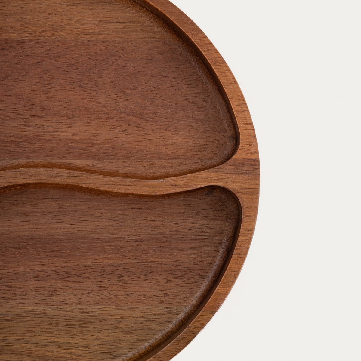 MOOKA Acacia Wood Serving Platter with Two Compartments 26 cm