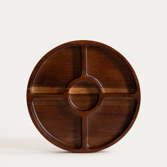 MOOKA Acacia Wood Serving Platter with Five Compartments 29cm
