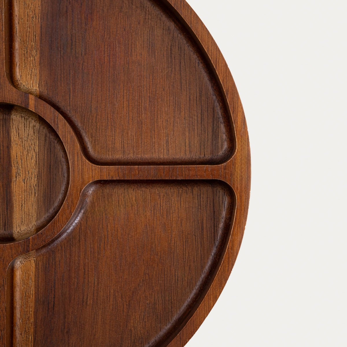 MOOKA Acacia Wood Serving Platter with Five Compartments 29cm