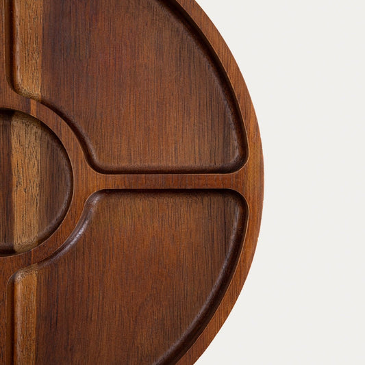 MOOKA Acacia Wood Serving Platter with Five Compartments 29cm