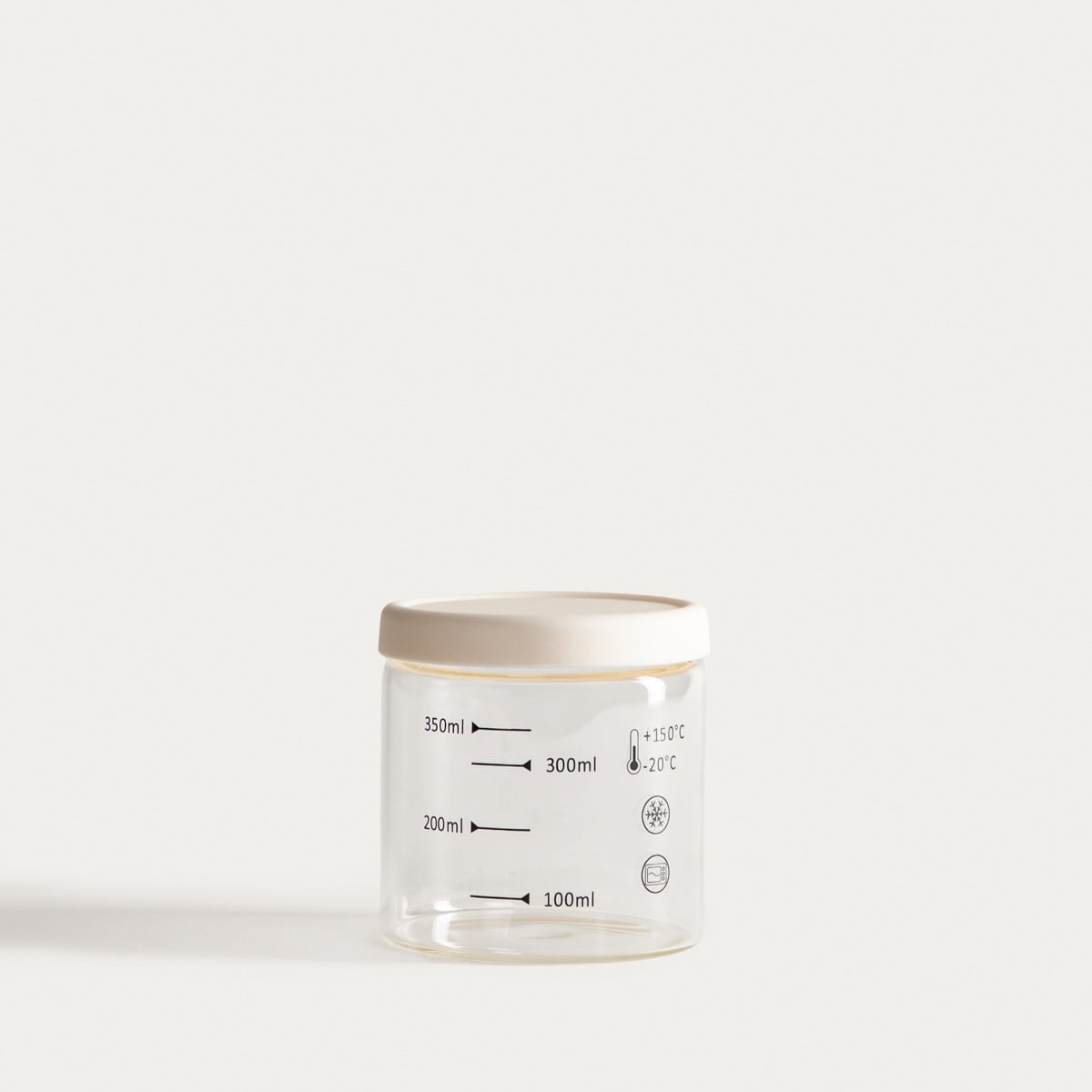 NEGO Glass Container with Measuring Cup and Cream Lid 410ml