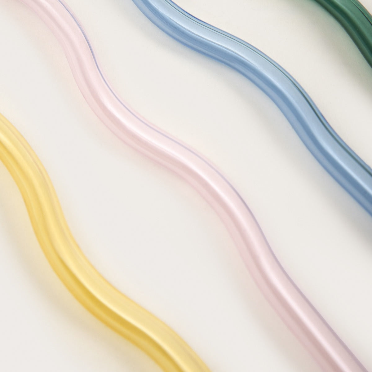 Set of straws RITHI SUMMER Colored Glass Straws Set with Cleaner - 5 Pieces