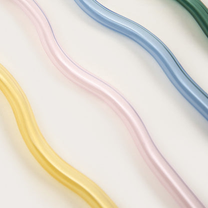 Set of straws RITHI SUMMER Colored Glass Straws Set with Cleaner - 5 Pieces