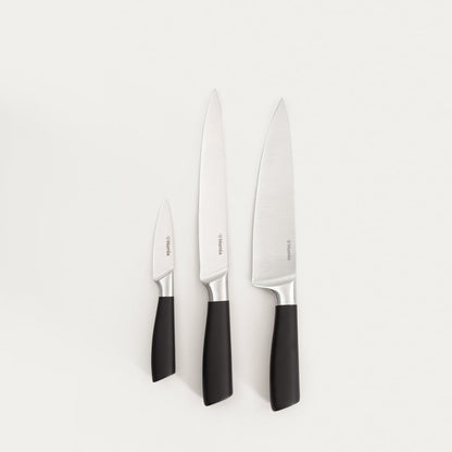 LIBA 3-Piece Knife Set with Black Handle