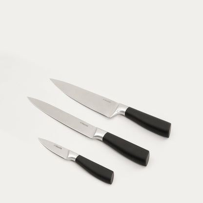LIBA 3-Piece Knife Set with Black Handle