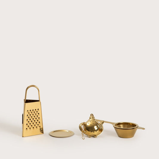 JALO 3-Piece Tea Accessories Set - Stainless Steel, Gold Finish