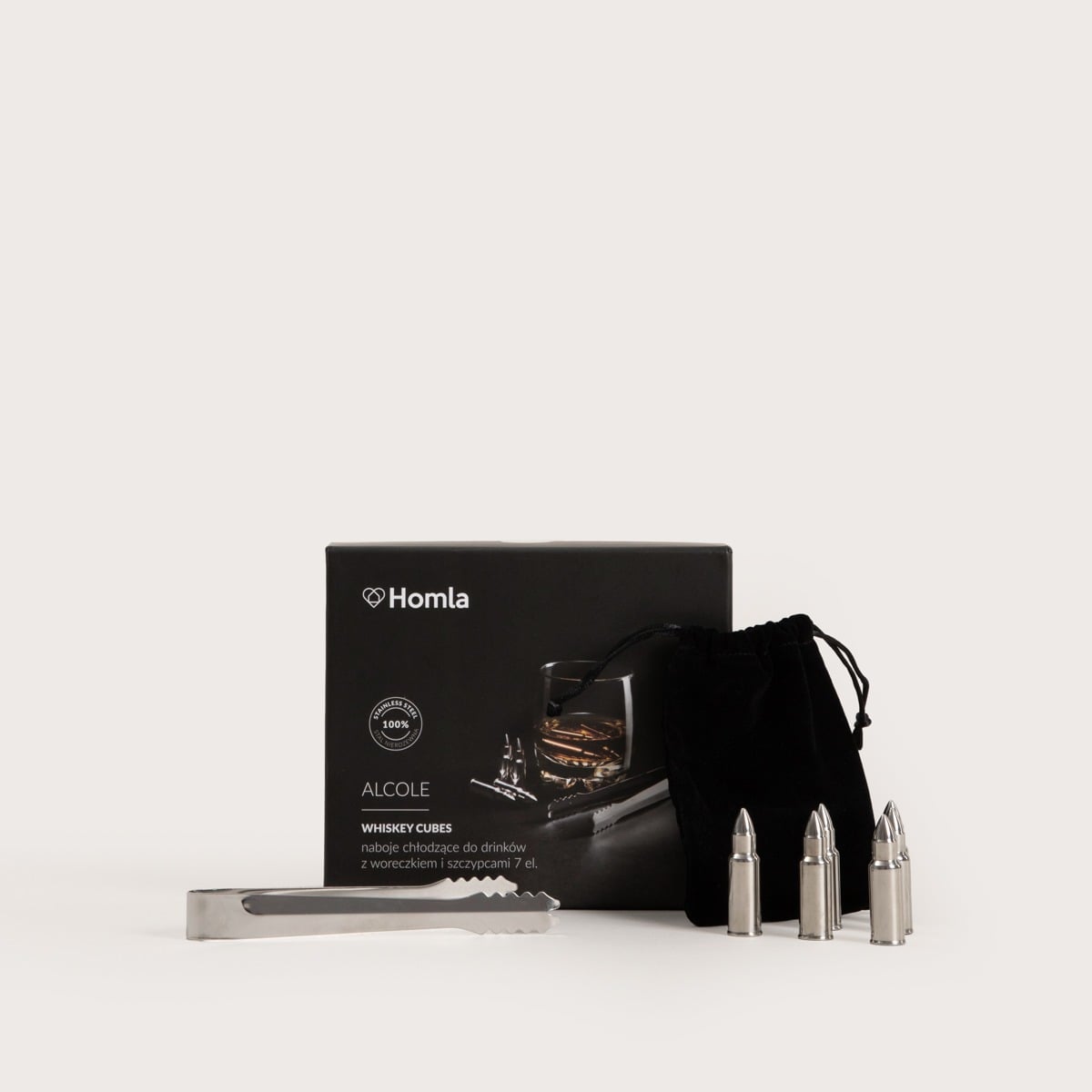 ALCOLE Cooling Cartridges Set for Drinks with Tongs and Pouch