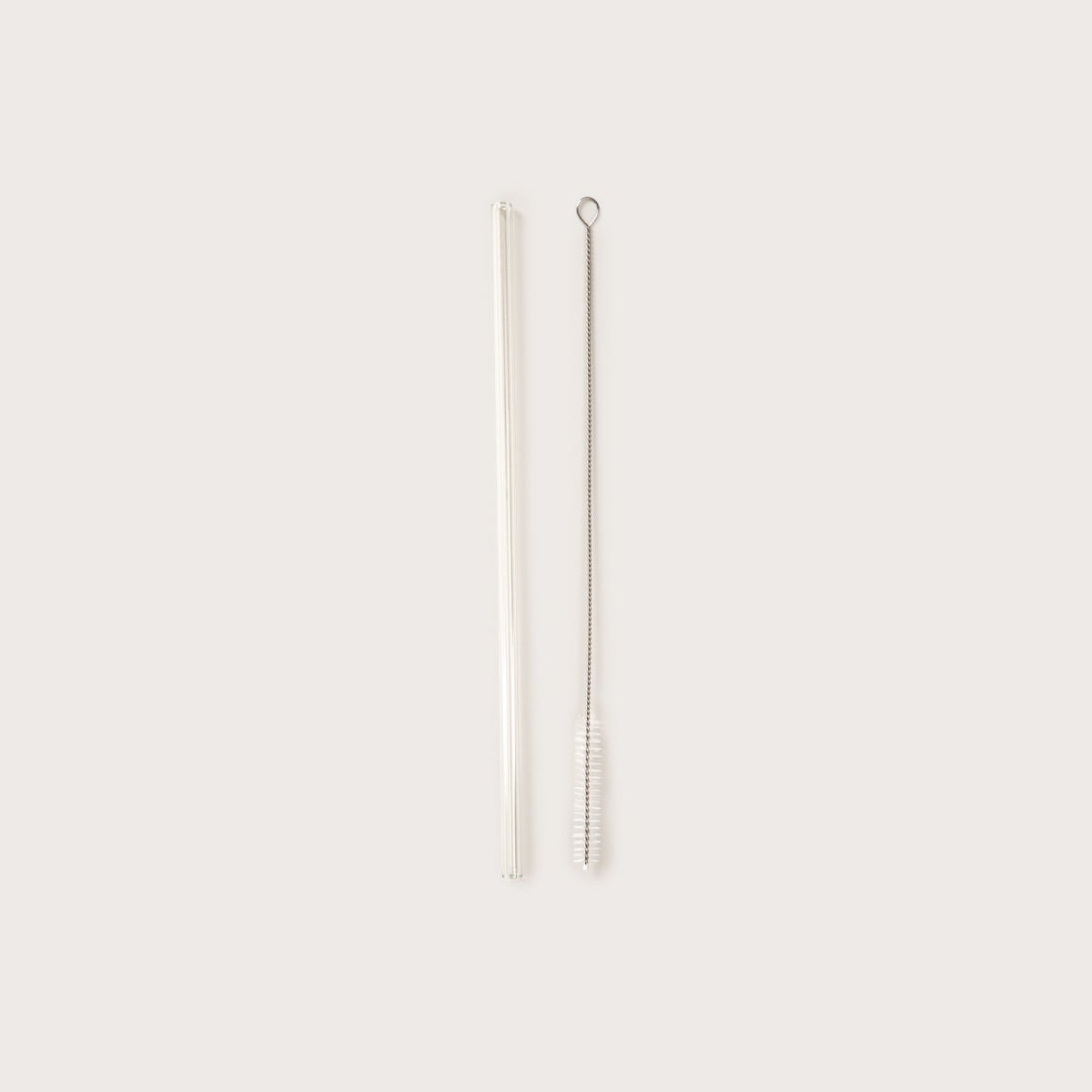 ALCOLE Glass Straw Set with Cleaner, 2 Pieces, 26 cm