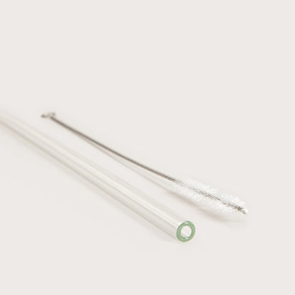 ALCOLE Glass Straw Set with Cleaner, 2 Pieces, 26 cm