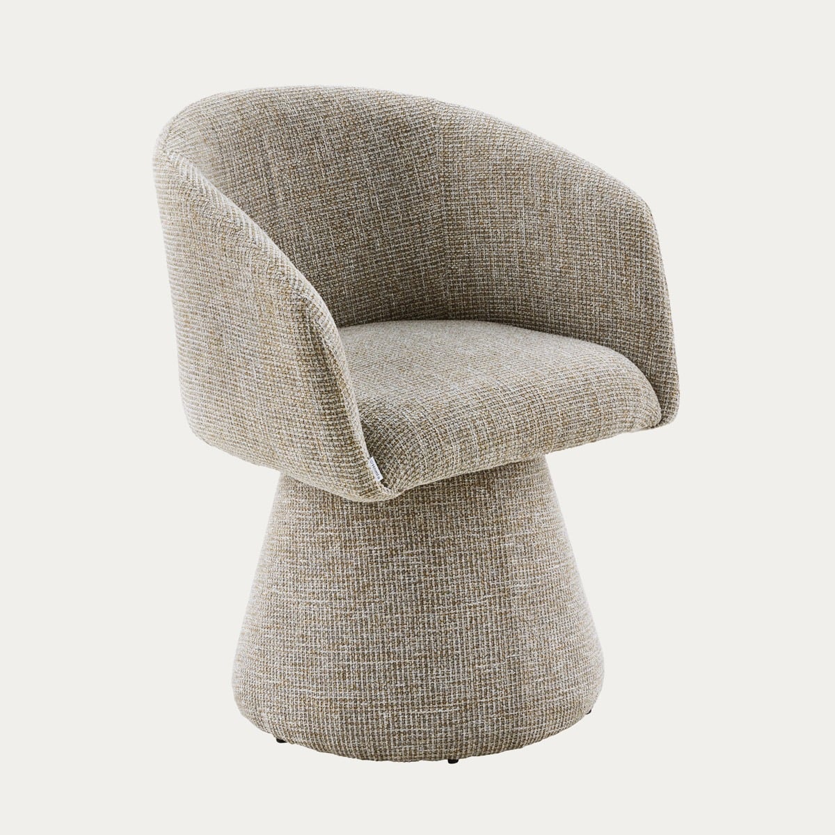 SVEP Swivel Armchair in Grey-Brown Fabric