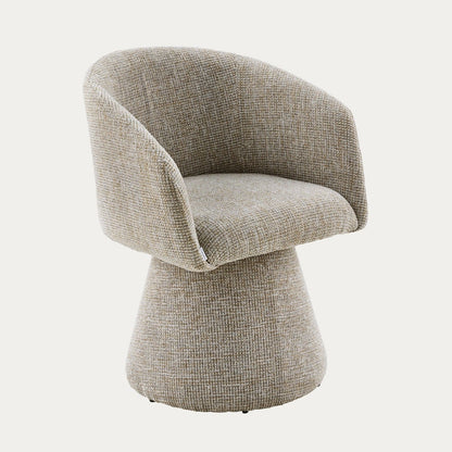 SVEP Swivel Armchair in Grey-Brown Fabric