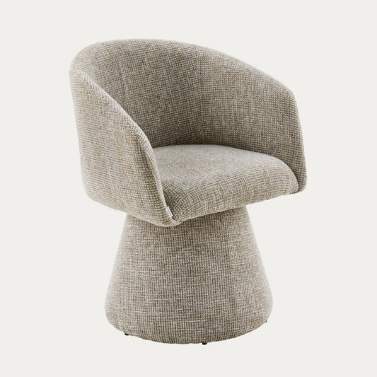 SVEP Swivel Armchair in Grey-Brown Fabric