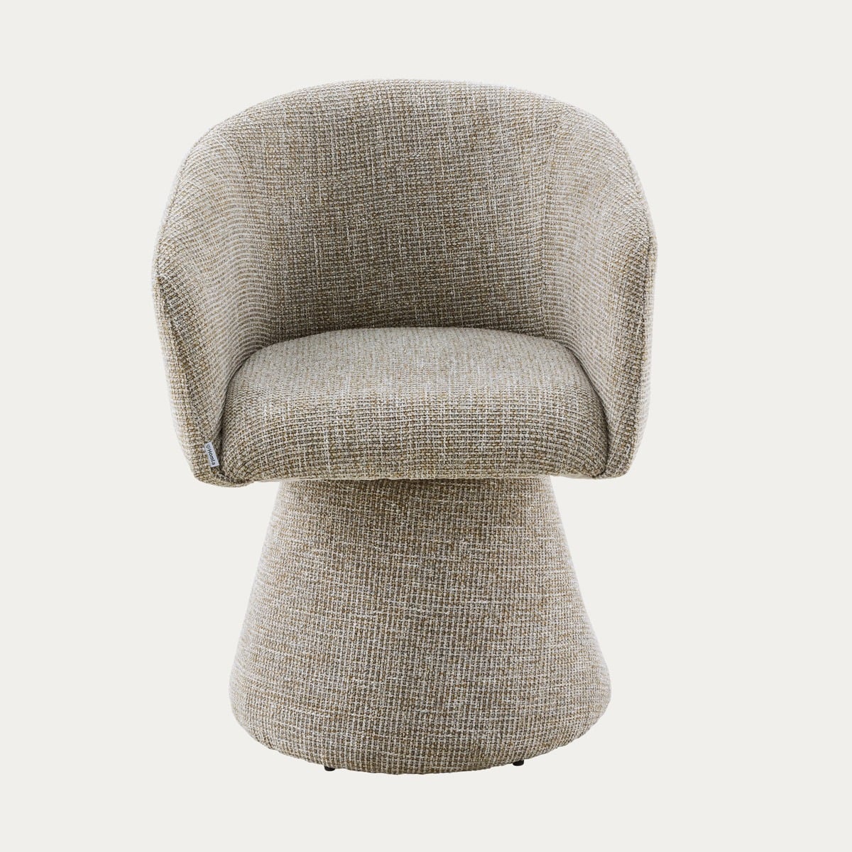 SVEP Swivel Armchair in Grey-Brown Fabric
