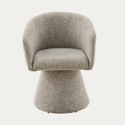 SVEP Swivel Armchair in Grey-Brown Fabric