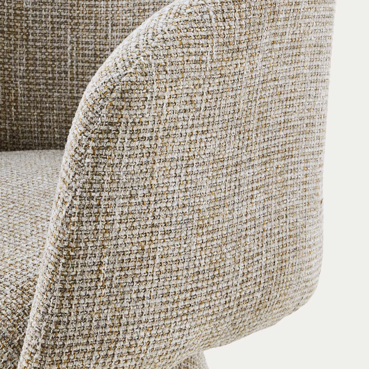 SVEP Swivel Armchair in Grey-Brown Fabric