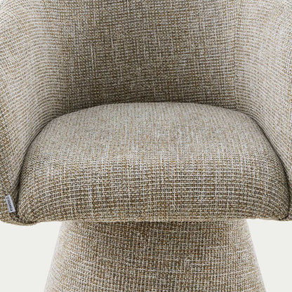 SVEP Swivel Armchair in Grey-Brown Fabric