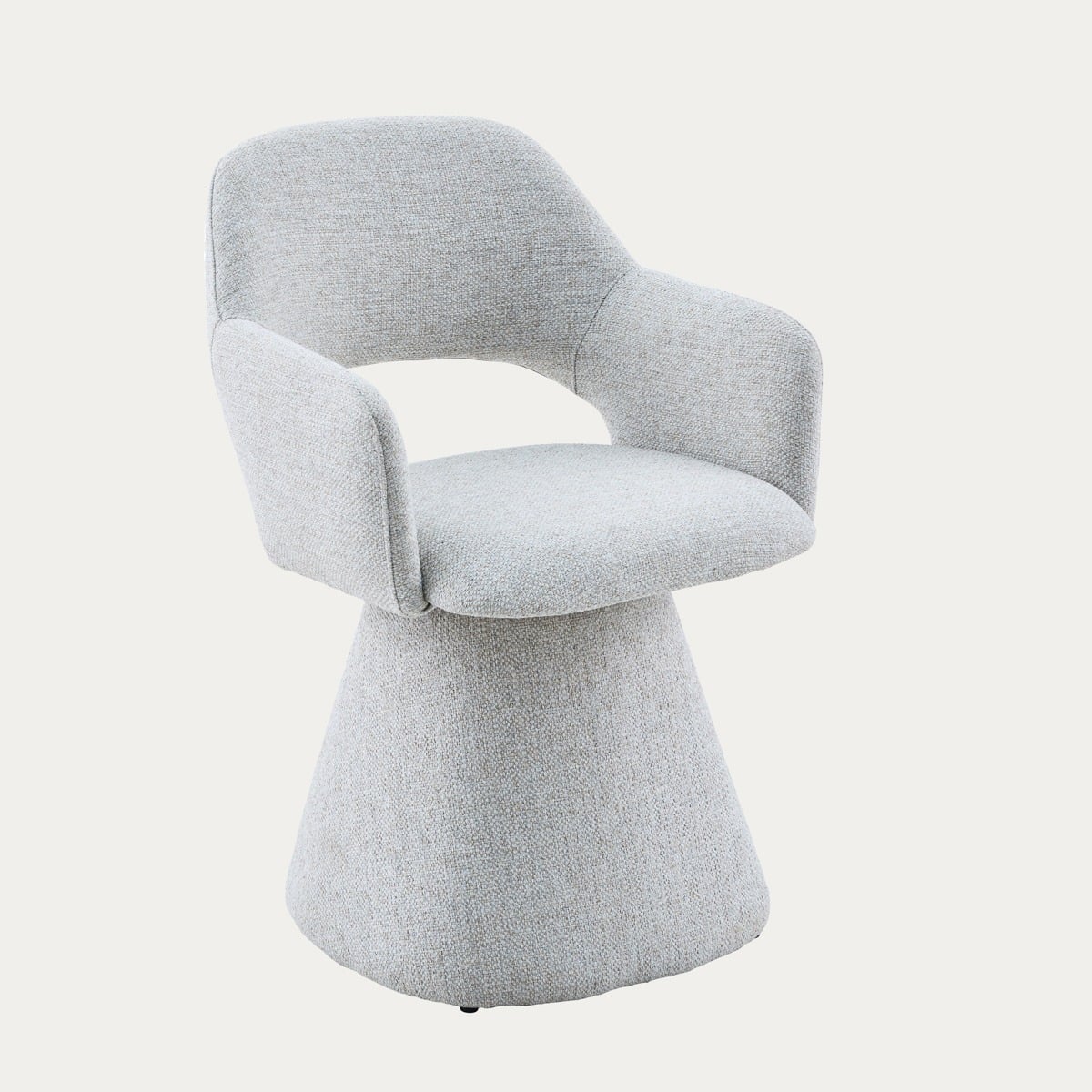 GOMBE Swivel Armchair in Beige Fabric
