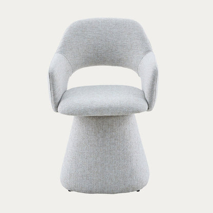 GOMBE Swivel Armchair in Beige Fabric
