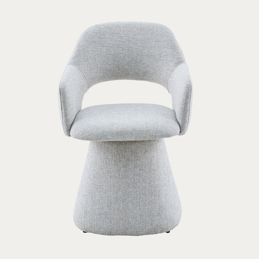 GOMBE Swivel Armchair in Beige Fabric