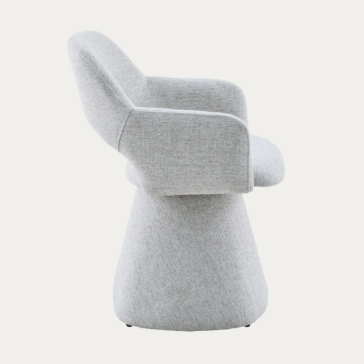 GOMBE Swivel Armchair in Beige Fabric